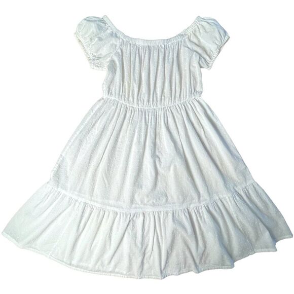 J. Crew Womens Off-The-Shoulder Swiss Dot Tired Beach Cover-up Dress White Large - Picture 7 of 9